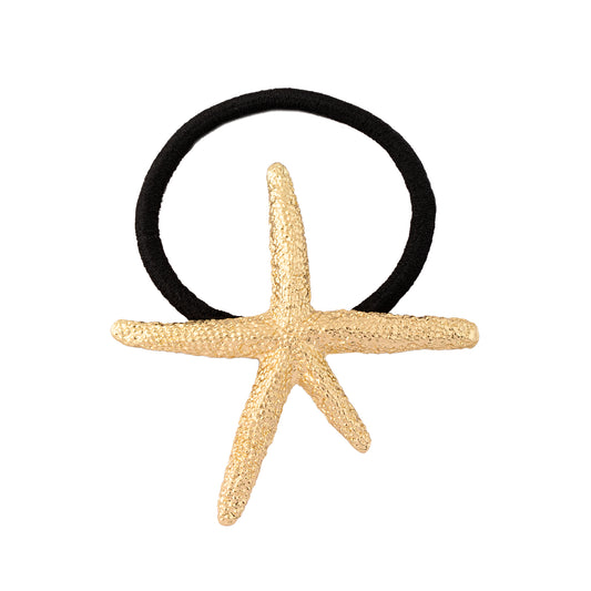 Amarrador de Cabelo Estrela do Mar com Textura Dourado