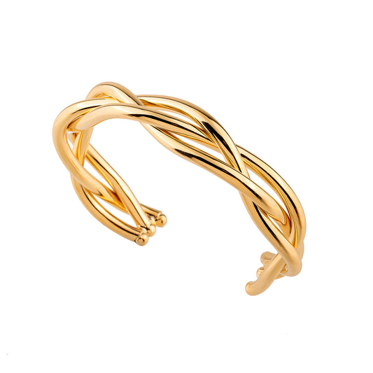 Pulseira Bracelete Torcido Dourado